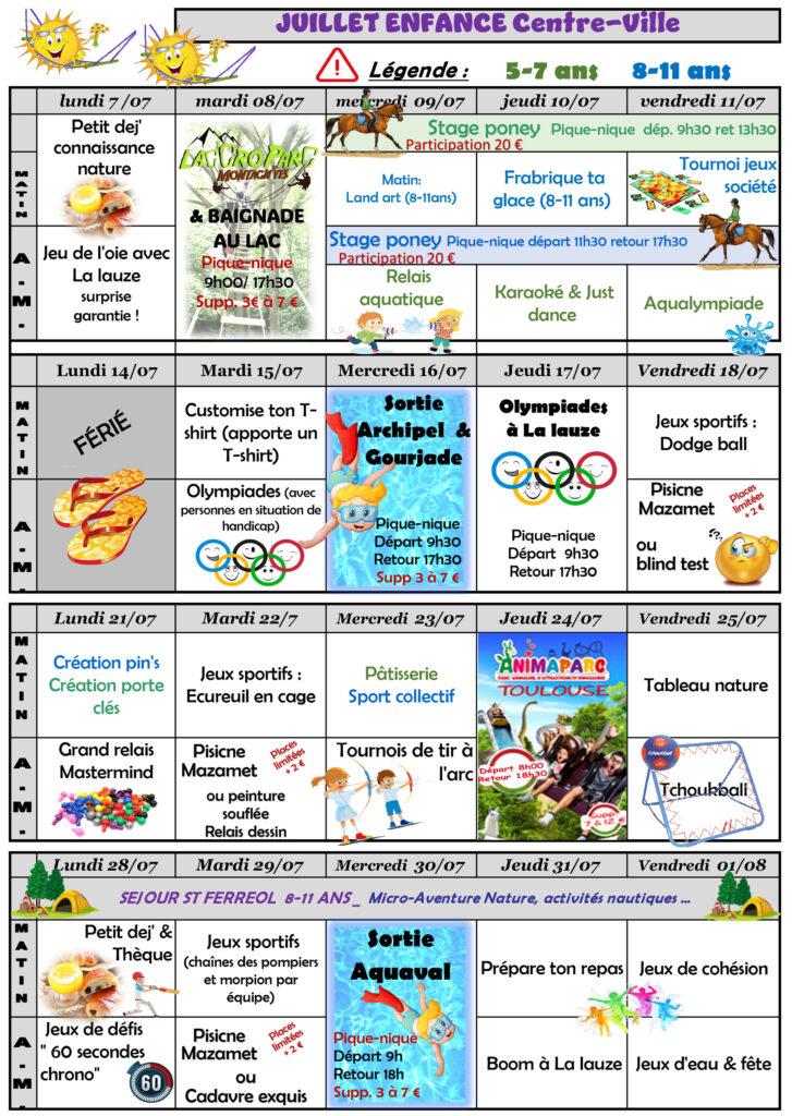 planning juillet